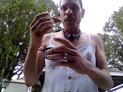 Big dick crossdresser, chain, 2 cocks