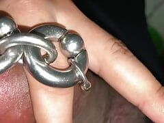Just a little tease before the good stuff comes, 10mm Pierced cock edging with chains