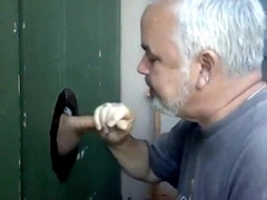 Blowjob and cum eating in Glory Hole 8