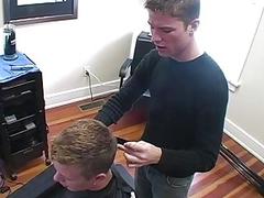 Gay hairdresser fucking his jock customer