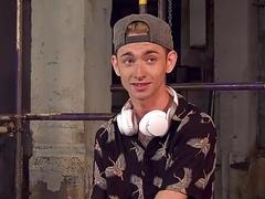 Tied up twink bent over for kinky gay BDSM play