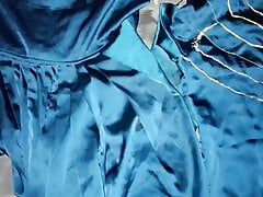 Cum on satin silky blue suit salwar of nurse  (75)