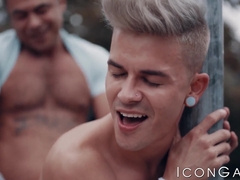 Skinny blonde twink Andy Taylor anal fucked hard from behind