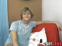 Twink gay Dillon Samuels receives blowjob while masturbating