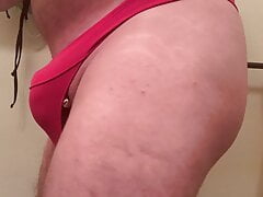 Stroking in step daughters bra and thong
