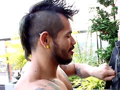 ripped black hunk plunging latino rump