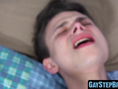 GayStepBros.com - Young gay erupts with cum after an exhilarating raw stepfamily fuck