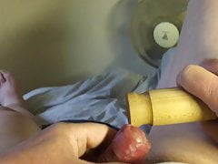 Long foreskin with: rolling pin