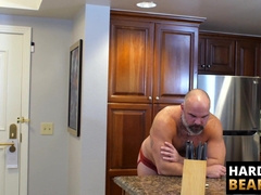 HardcoreBears.com - Hung black bear puts his fat dick up a white chubby cub's eager ass