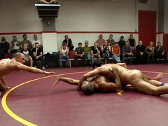 There can't be too much cum in a wrestling foursome