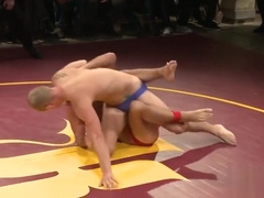 Wrestling handsome hunks get rough