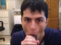 White Mexican Young Boy Sucking Black Cock Eating Cums 5