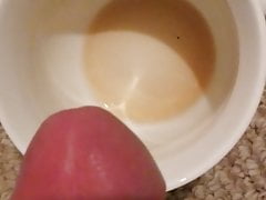 Pissing my cum in my cup of tea