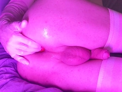 Sissy femboy handballing and gape, two jummy apples in my greased open pink pucker