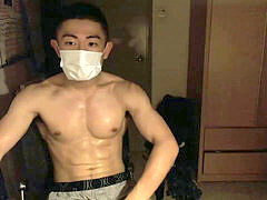 masked chinese Jock web cam