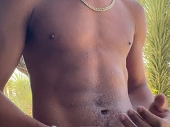 Blissful cum shower in the great outdoors at Joshua Tree