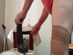 I love using my dildo to stretch my ass with a zucchini