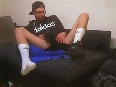Twink-Slut in white Adidas_Socks shows himself to you and uses his greedy, fucking asshole really rough and hard