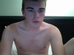 Twink jerks off and eats cum4444