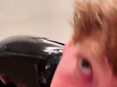 Spandex Love Glove Gimp having gonzo fuckfest with pummel machine