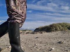 Boototter cruising the beach in camogear