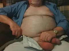 Hairy Grandpa Bear Strokes His Big Cock1