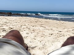 Masturbating on public Australian beach with people around