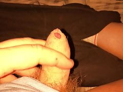Playing uncut small cock