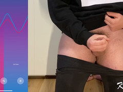 Gay hands free, shaking orgasm, hands free cum