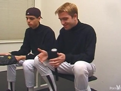 Two teen 18+ Twinks Nail After Baseball Practice