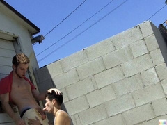 Quick public fellatio session featuring horny Alec Grey