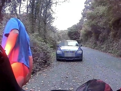 Truck parked up, I unclothe and have fun with myself, he is observing ?