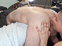 I ride him hard and unleash my load on his cute face