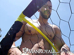 ManRoyale Aiden Hart plowed and frosted outdoors