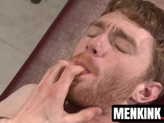 Helplessly bound Seamus OReilly fisted and buttfucked while on shift