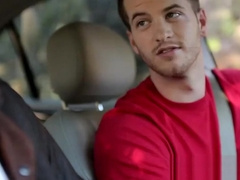 Lucky gay jock picks up a hot hitchhiker and fucks him