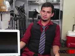 Latino Gay Guy Is Persuaded Into Taking Directors Big Cock Against The Desk