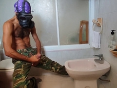 Military With A Gas-Mask