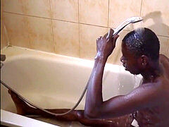beefy youthfull African bathroom Jacking