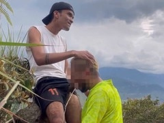 I was jerking off when this guy showed up and we ended up getting it on in the street