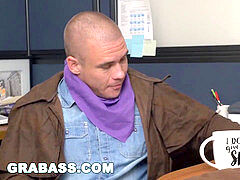 take hold of bum - draining more than a lantern at this office on Halloween