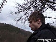 Amateur european barebacked outdoors in park