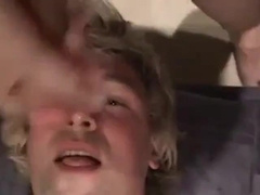 Fucking the twink's mouth and cumming on his face 8