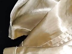 Gold Satin Silky Skirt Cum
