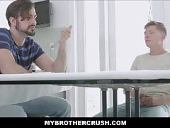 Horny Young Stepbrothers Have Sex In The Family Kitchen