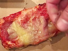 cum on food (pizza)