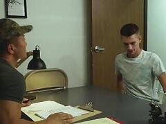 Homeless eighteen years old twink enlists to the army