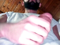 Intense masturbation with spit before bed.