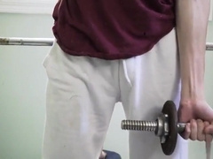 DAD AND SON AT THE GYM