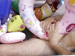 Bathroom with inflatables